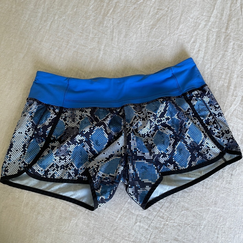 Lululemon Blue/Snake Print Athletic Shorts